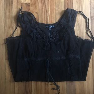 4/$28 Black Lace Tank Top